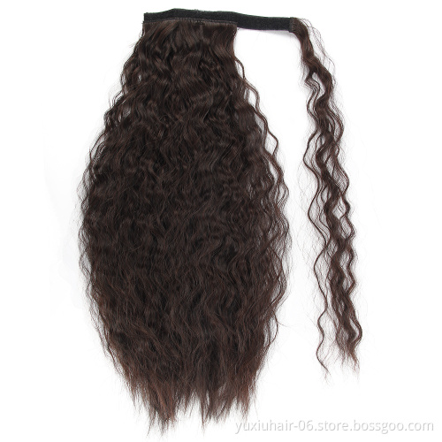 YXCHERISHAIR 18" 150g Synthetic Heat Resistance Japanese Fiber Apply Long Kinky Curly Ponytail Hair Extension Free Shipping